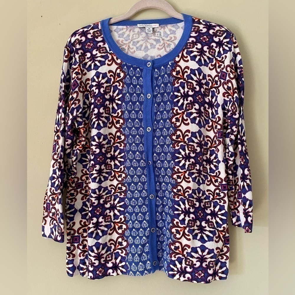 Isaac Mizrahi Printed Cardigan M